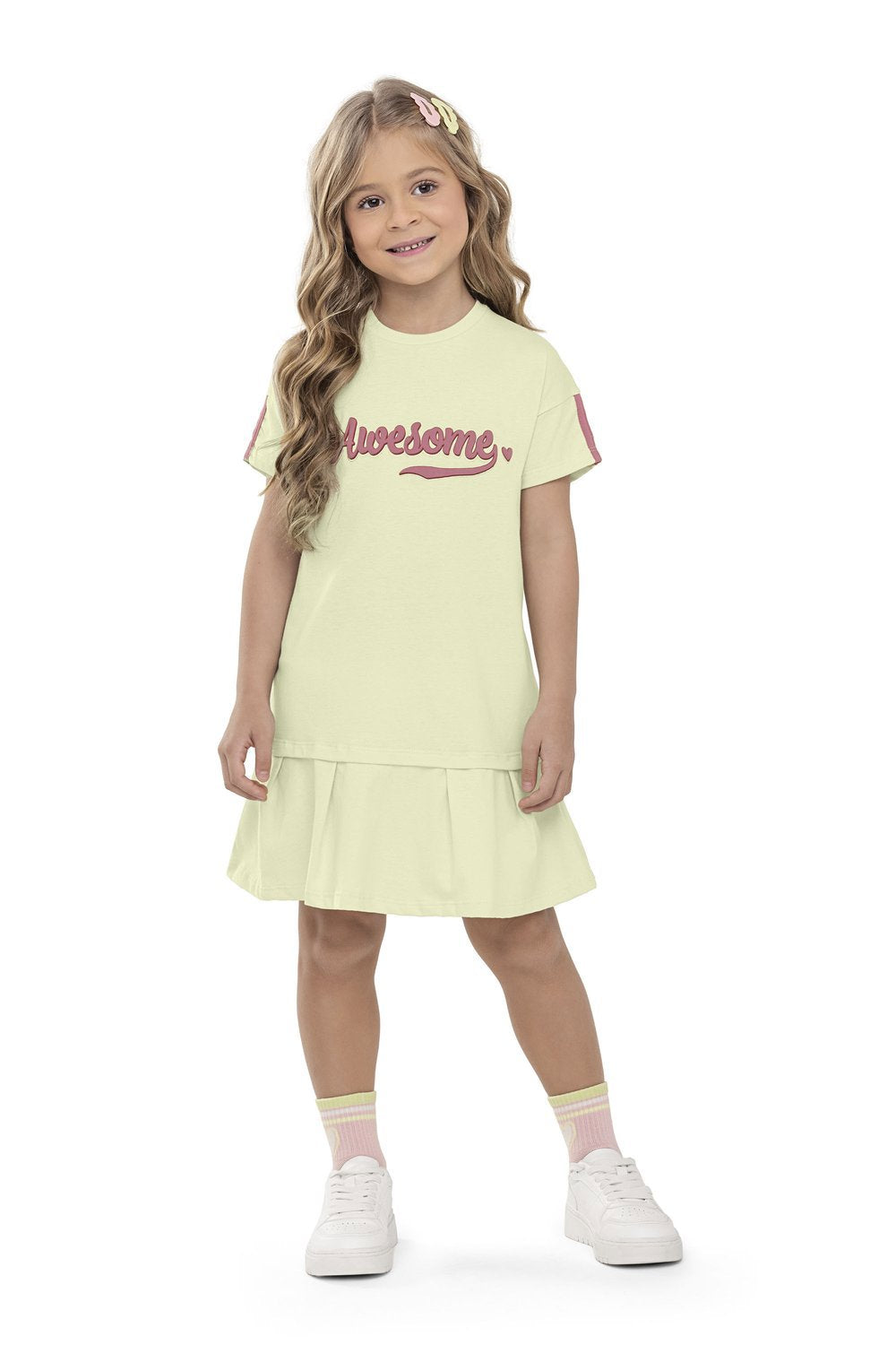 VESTIDO MC AWE SOME ALTO RELEVO VERDE CLARO