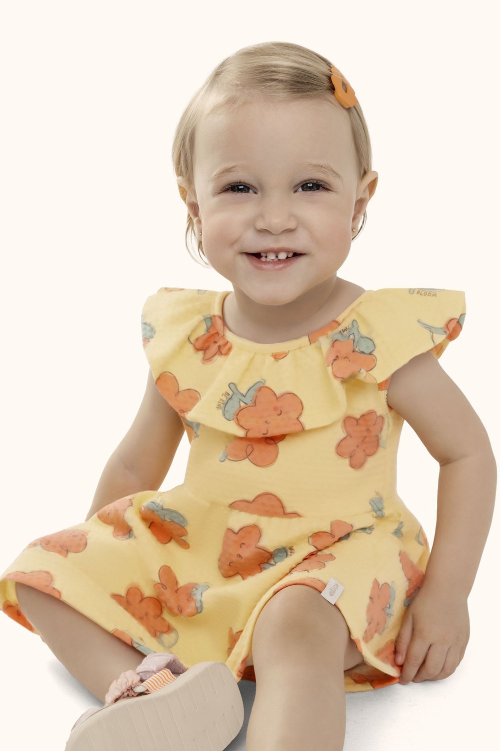 VESTIDO BAB GL EST FLORES SMILE AMARELO