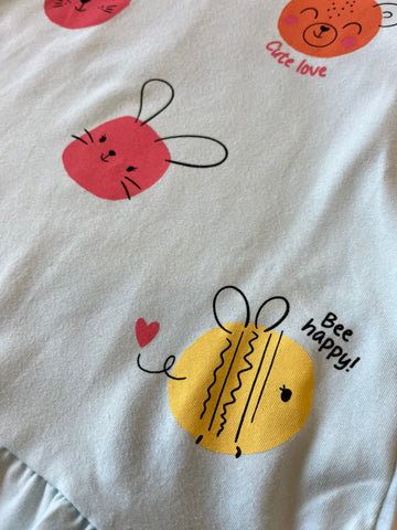 VESTIDO MC EST BICHINHOS BAB BARRA AZUL CLARO