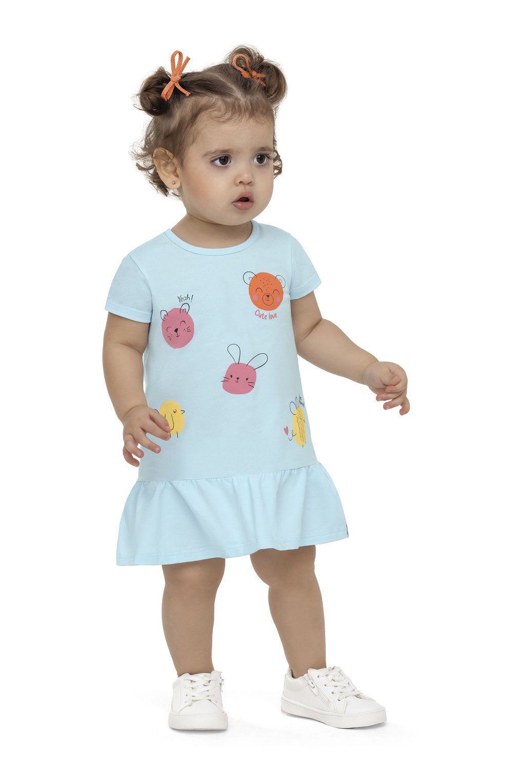 VESTIDO MC EST BICHINHOS BAB BARRA AZUL CLARO