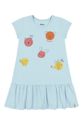 VESTIDO MC EST BICHINHOS BAB BARRA AZUL CLARO