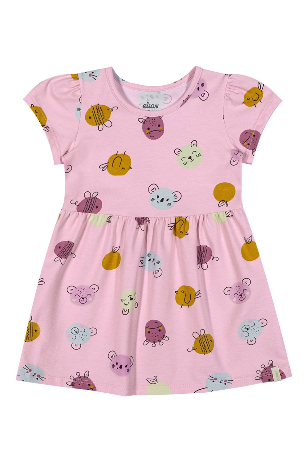 VESTIDO MC EST BICHINHOS E FRUTA LILAS CLARO