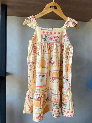 VESTIDO ALCA C ELAST EST DIGITAL BARRA AMARELO