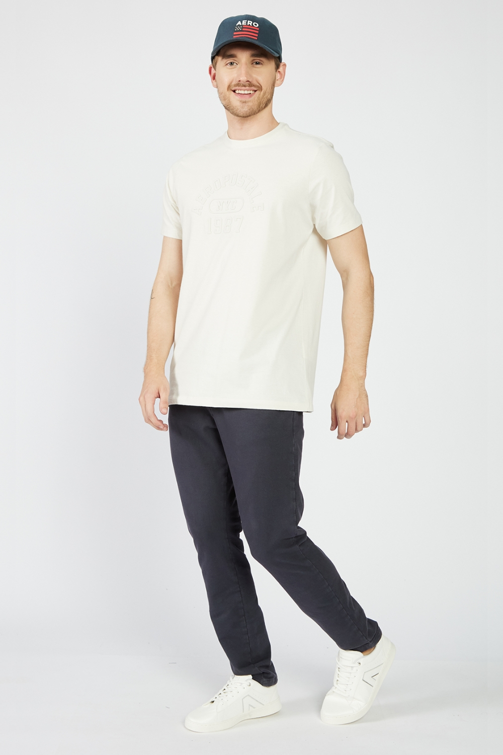 CAMISETA MAS MC SILKADA AEROPOSTALE CREME