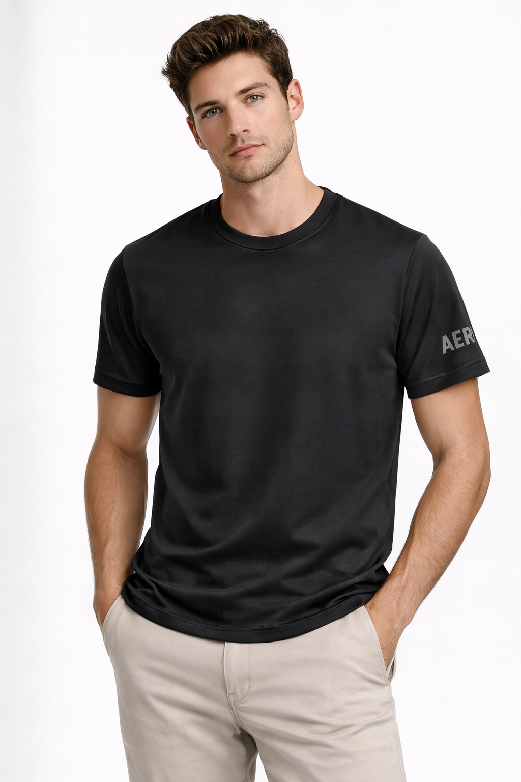 CAMISETA MAS MC SUEDINE AEROPOSTALE PRETO