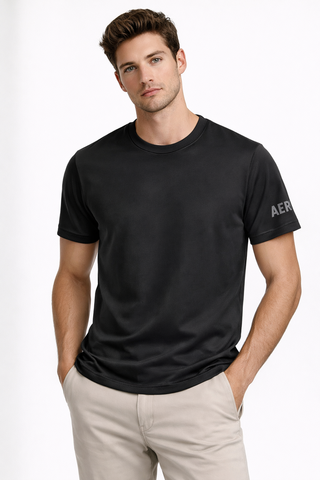 CAMISETA MAS MC SUEDINE AEROPOSTALE PRETO