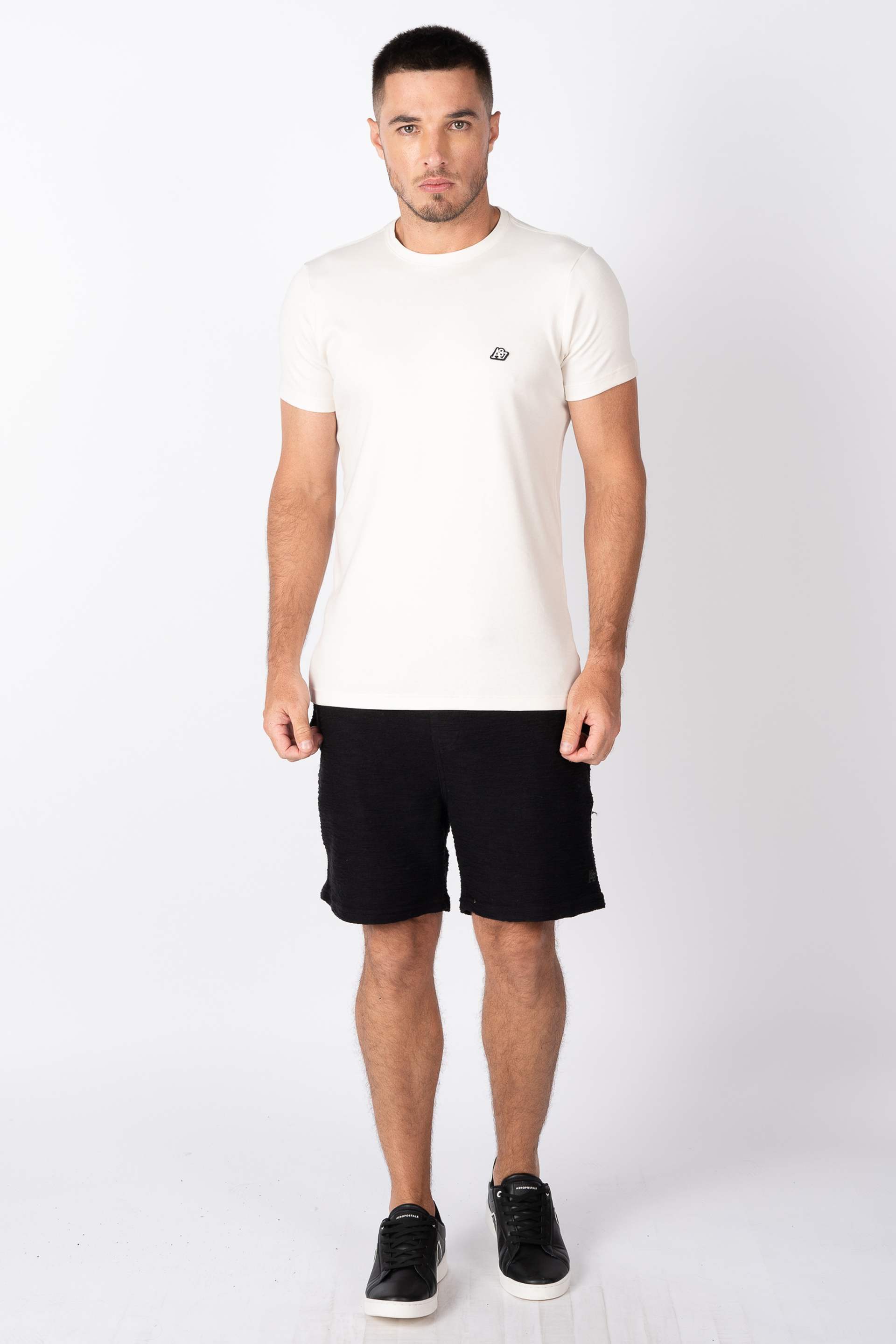 CAMISETA MAS MC SUEDINE AEROPOSTALE CREME