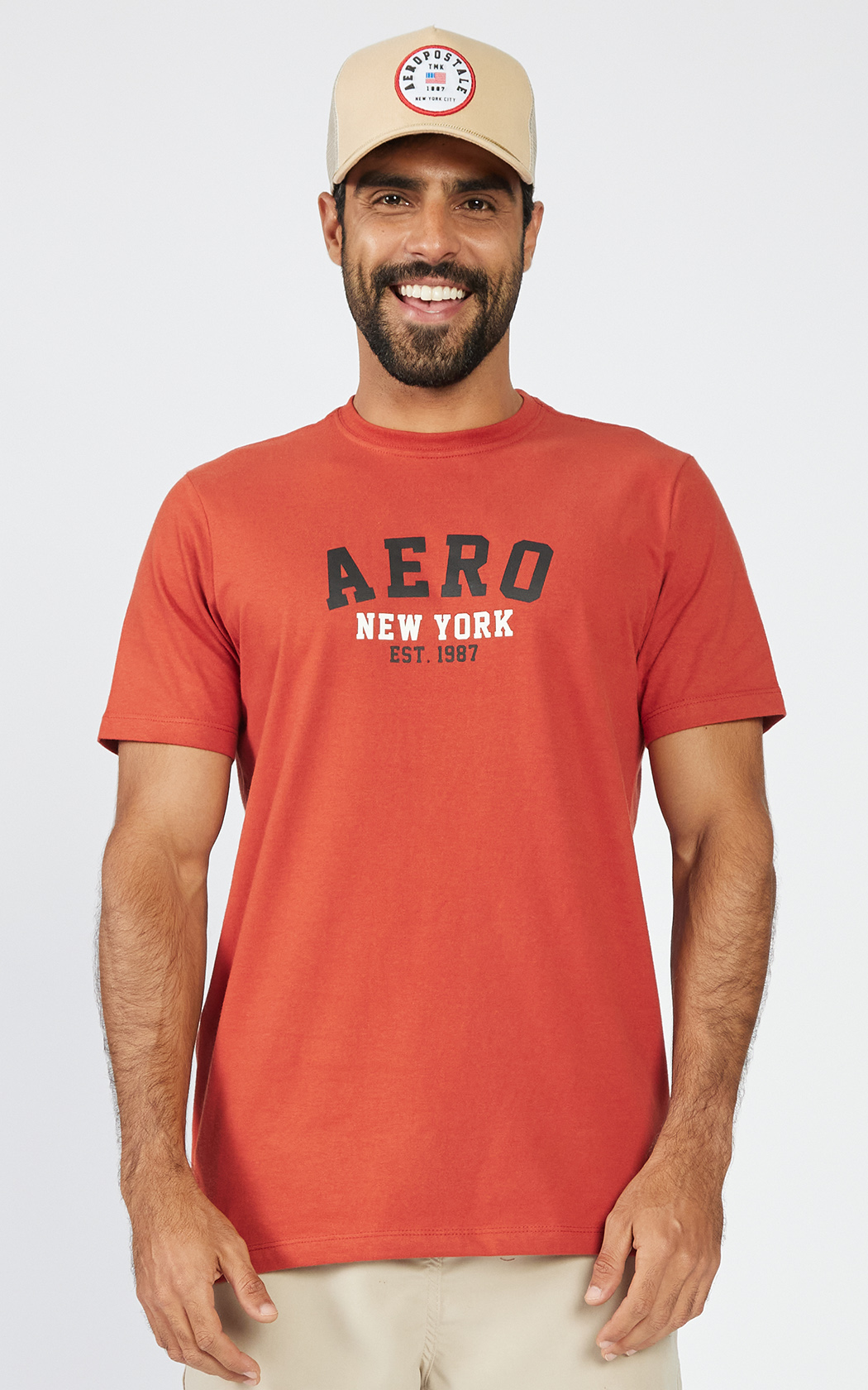 CAMISETA MASC MC SILKADA AEROPOSTALE TERRACOTA
