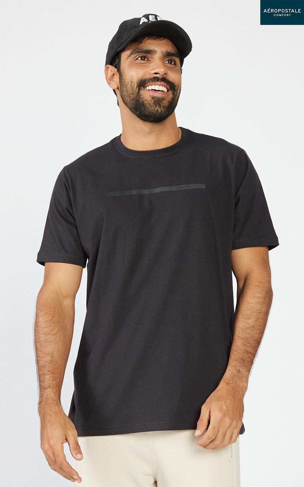 CAMISETA MAS MC COMFORT AEROPOSTALE PRETO