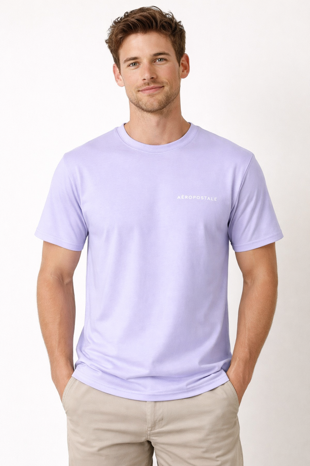 CAMISETA MASC MC A87 AEROPOSTALE LILAS