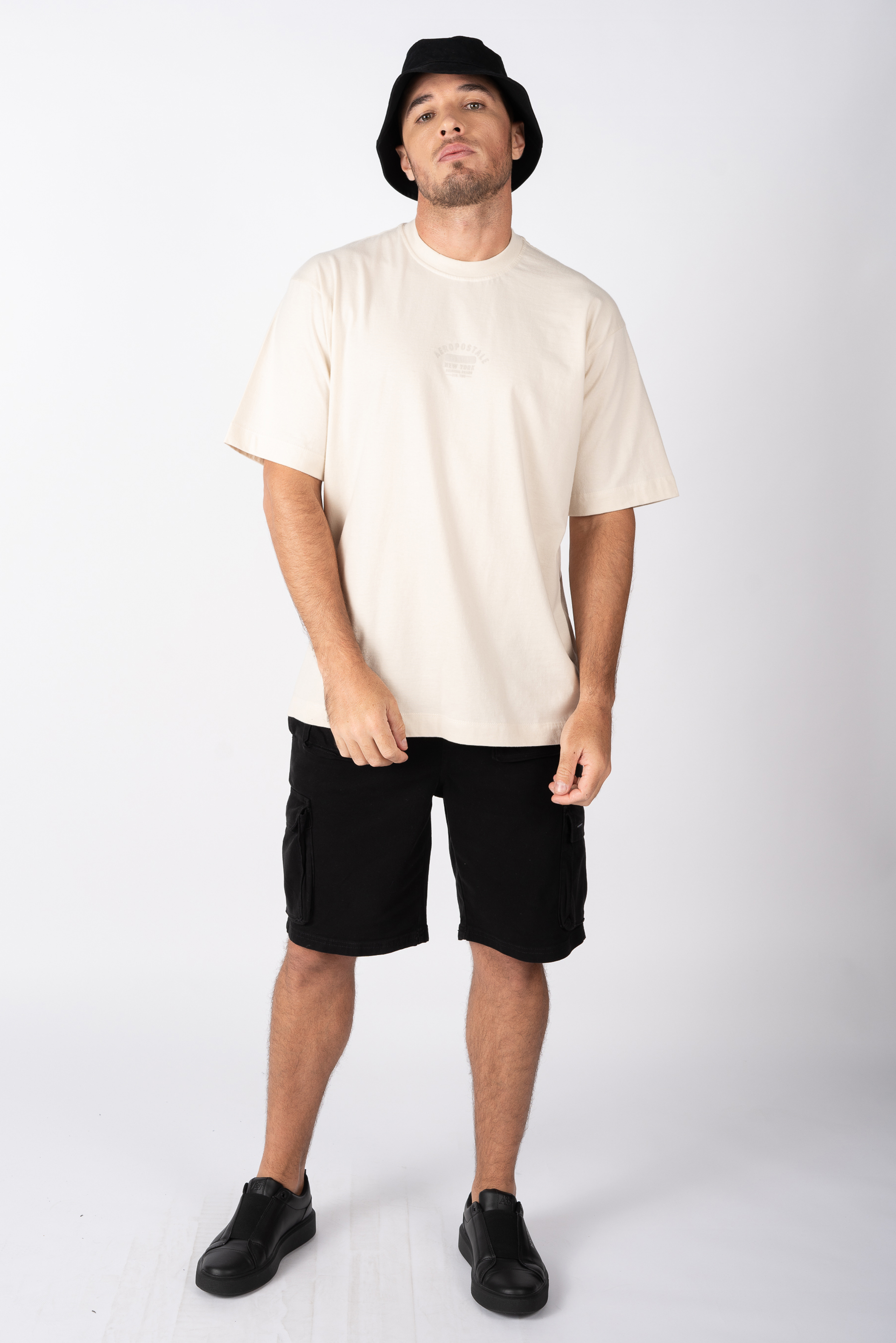 CAMISETA OVERSIZE SILKADA AEROPOSTALE CREME