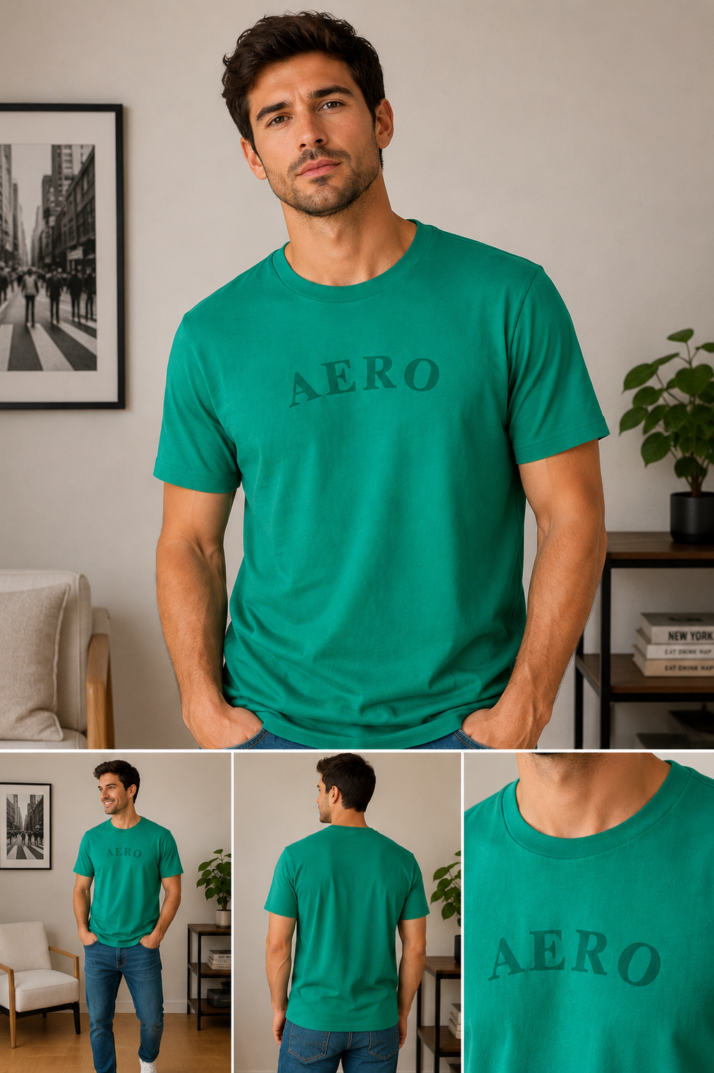 CAMISETA MASC MC A87 AEROPOSTALE VERDE