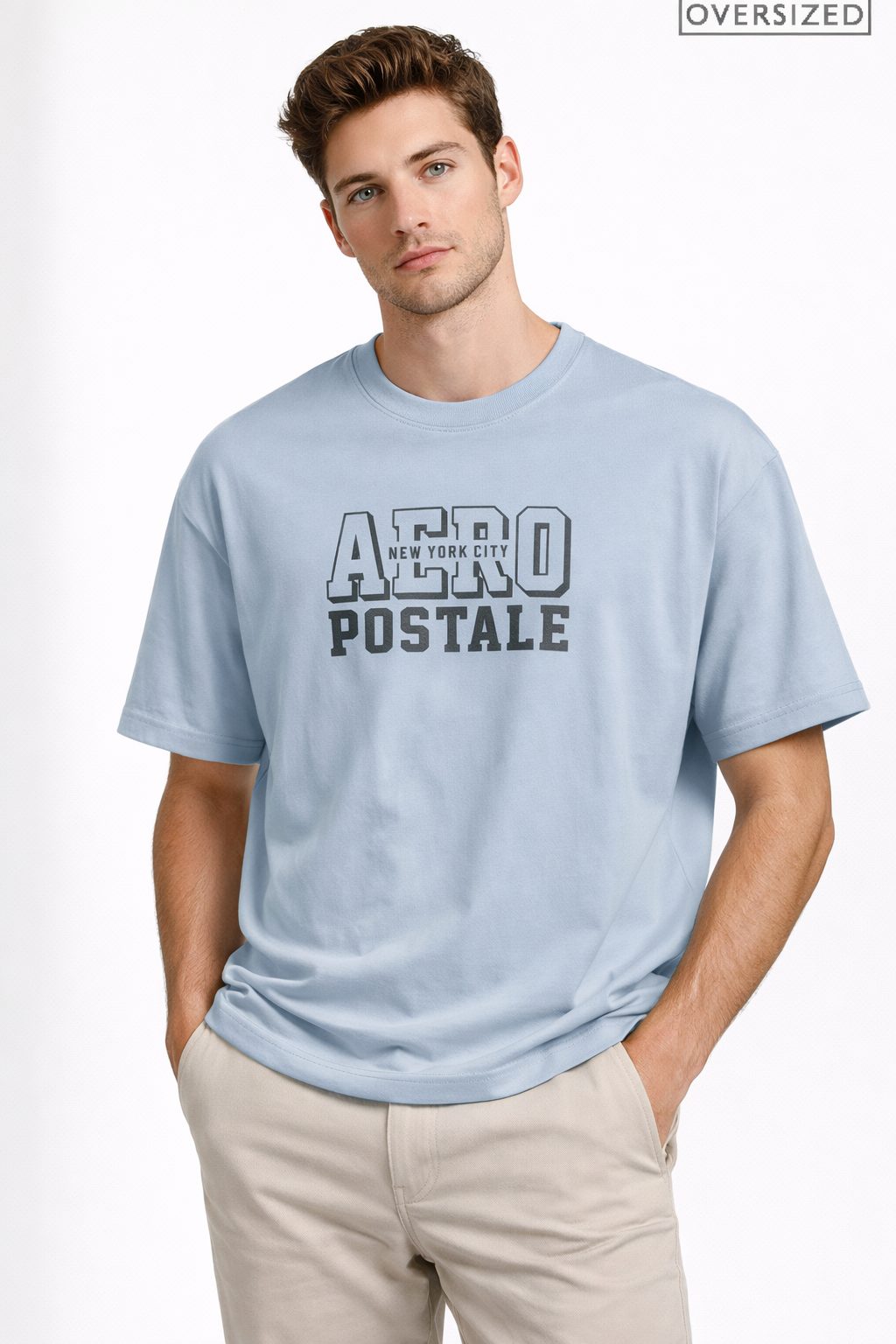 CAMISETA OVERSIZE SILKADA AEROPOSTALE AZUL