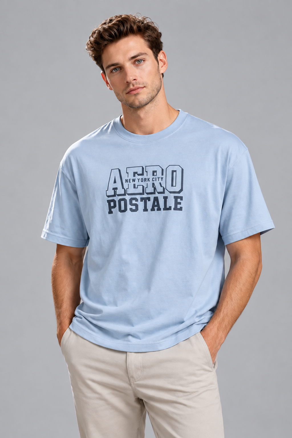 CAMISETA OVERSIZE SILKADA AEROPOSTALE AZUL