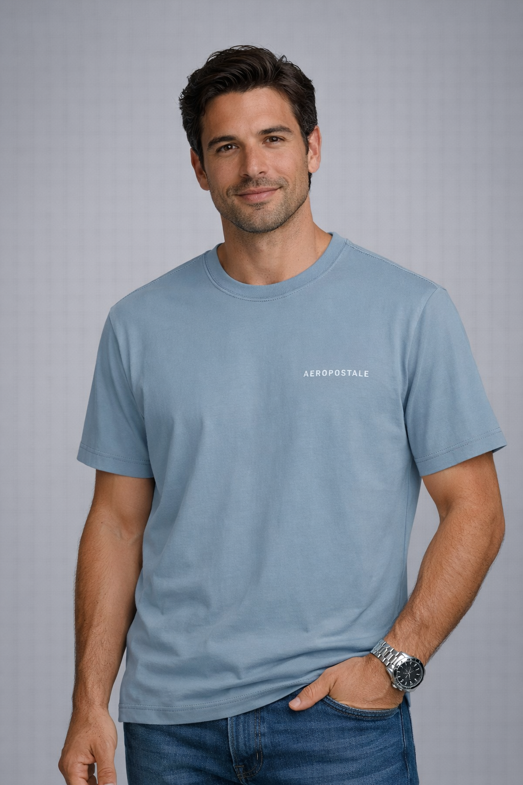 CAMISETA MAS MC PIMA AEROPOSTALE AZUL