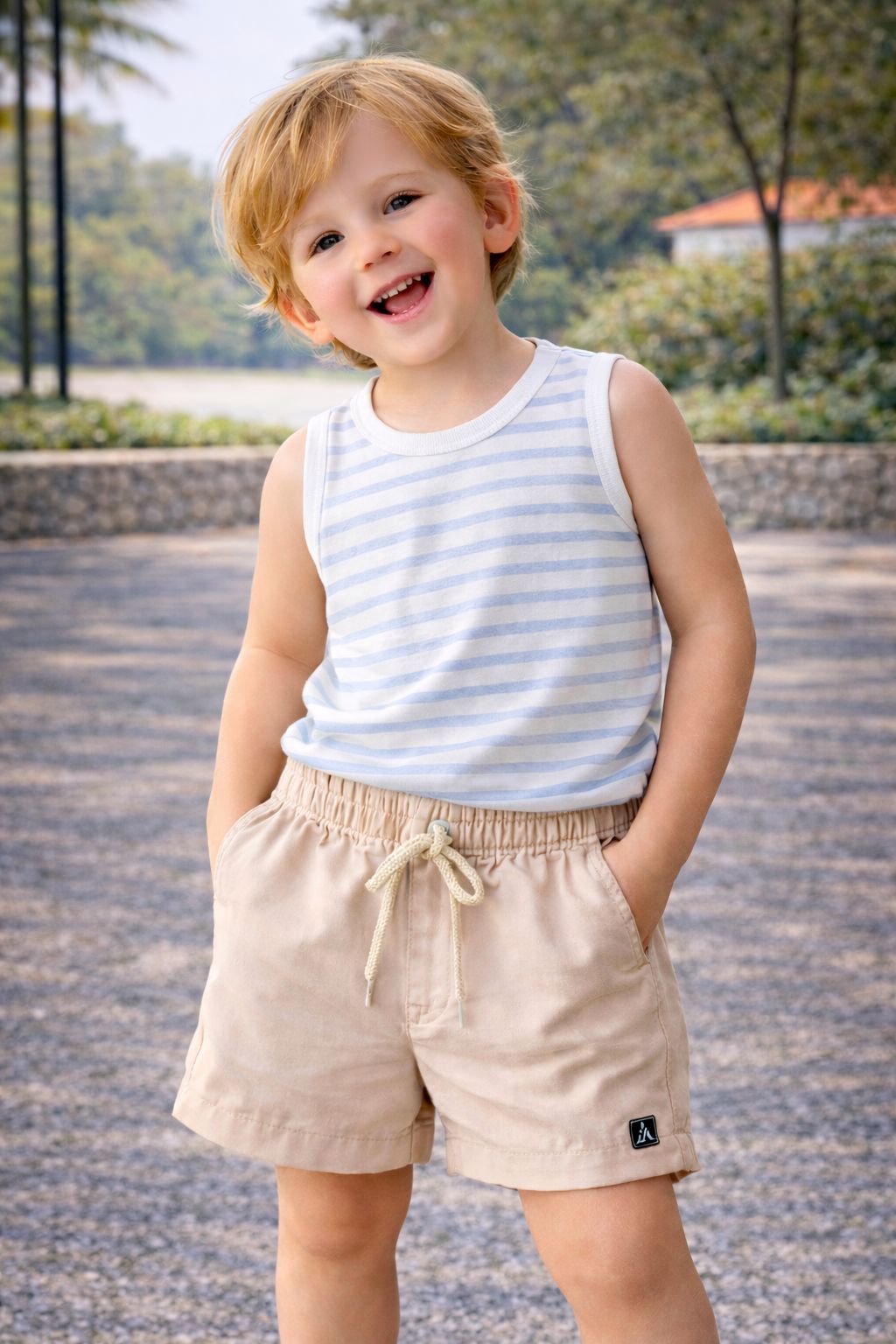 BERMUDA MAS KIDS ALFA PREMIUM VISCOSE AREIA