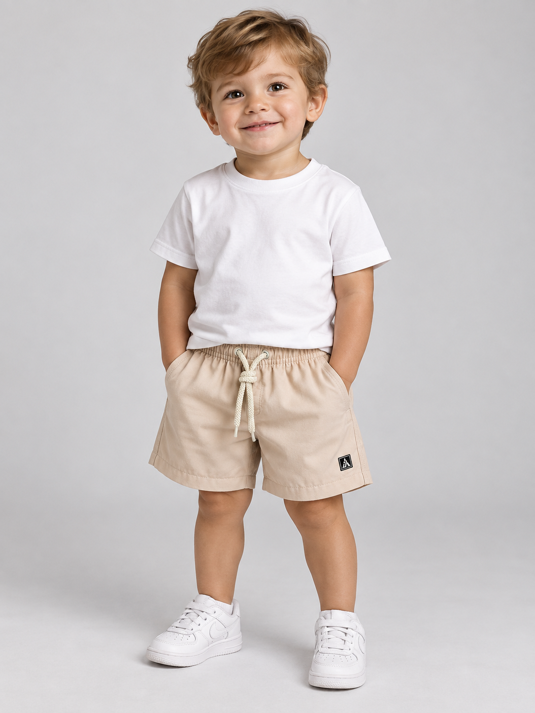 BERMUDA MAS KIDS ALFA PREMIUM VISCOSE BEGE CLARO