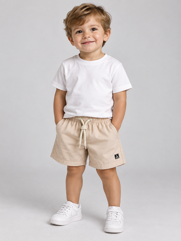 BERMUDA MAS KIDS ALFA PREMIUM VISCOSE BEGE CLARO