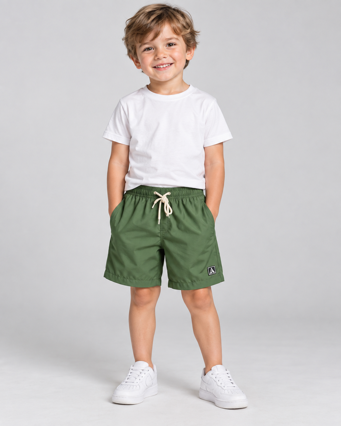 BERMUDA MAS KIDS ALFA PREMIUM VISCOSE VERDE OLIVA