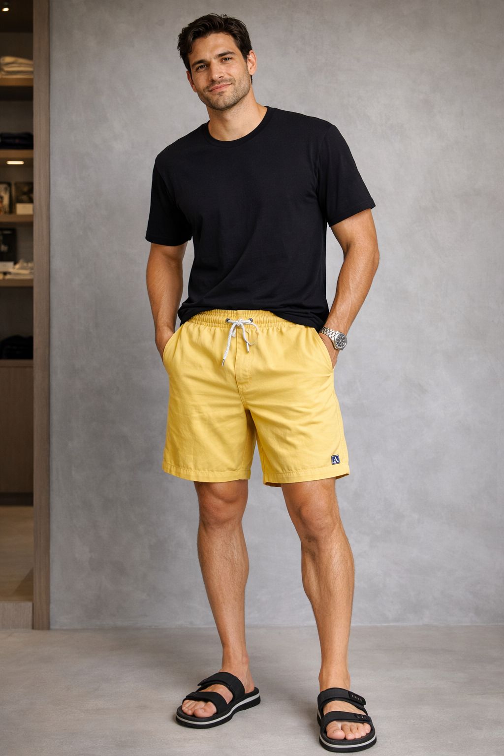 BERMUDA MAS ALFA PREMIUM VISCOSE MOSTARDA