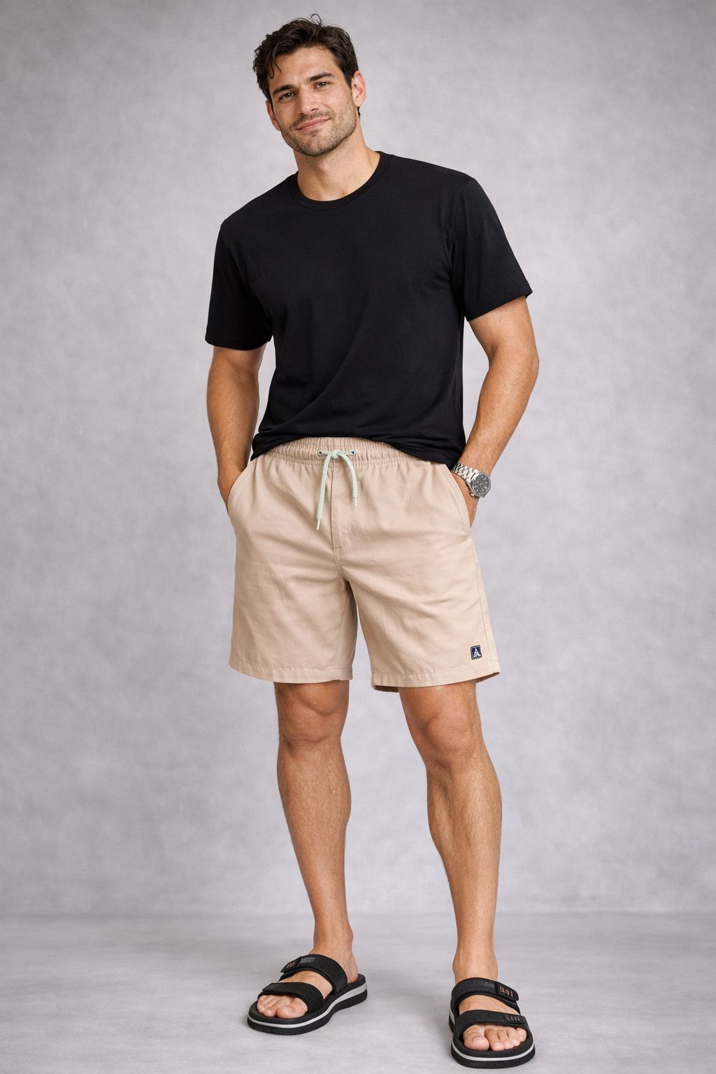 BERMUDA MAS ALFA PREMIUM VISCOSE BEGE CLARO