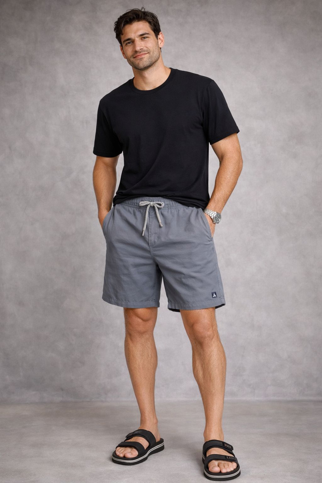 BERMUDA MAS ALFA PREMIUM VISCOSE CINZA ESCURO