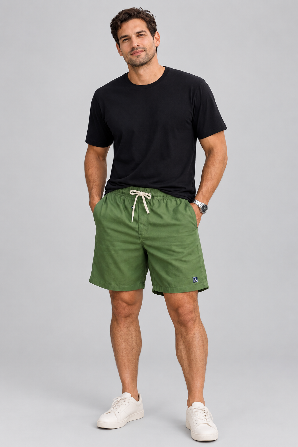 BERMUDA MAS ALFA PREMIUM VISCOSE VERDE OLIVA