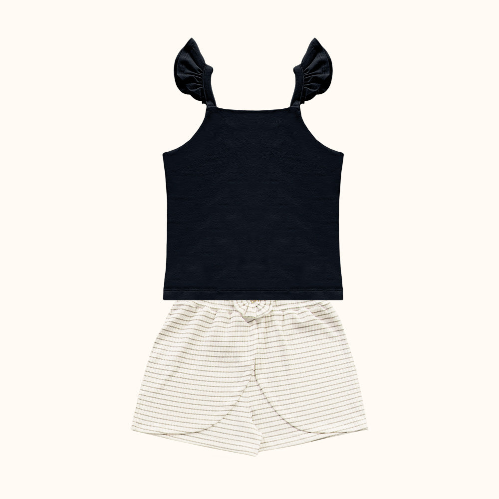 CONJ FEM BL ALCA E SHORT RIBANA LUREX PRETO/CRU/PRATA