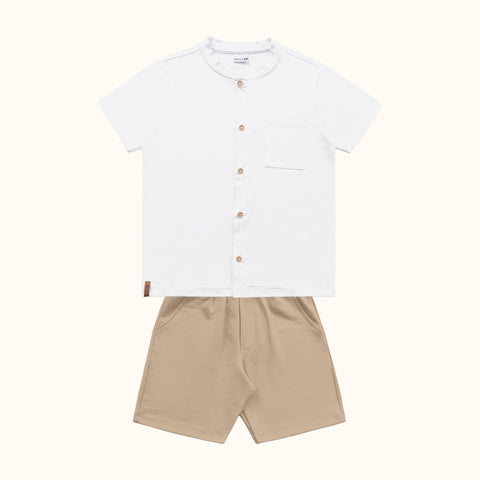 CONJ MAS CAM GOLA PADRE BOT E BERM MLT BRANCO/CAMELO