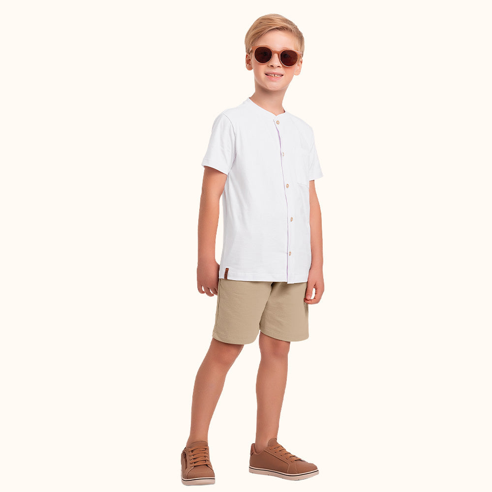 CONJ MAS CAM GOLA PADRE BOT E BERM MLT BRANCO/CAMELO