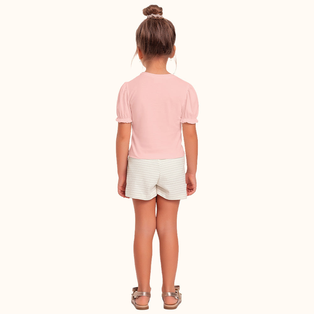 CONJ FEM BL ABELHA LANT SHORT RIB LUREX ROSA/CRU/PRATA