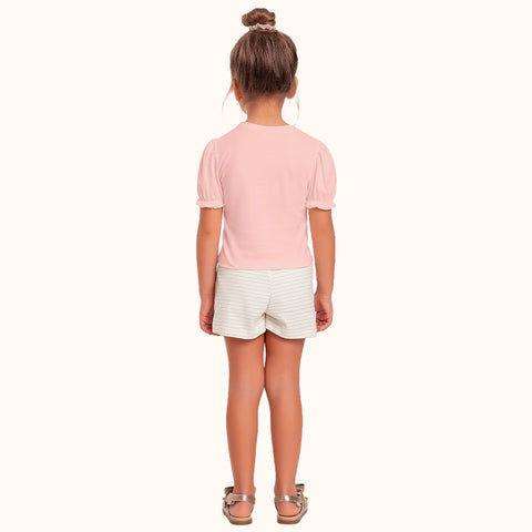 CONJ FEM BL ABELHA LANT SHORT RIB LUREX ROSA/CRU/PRATA