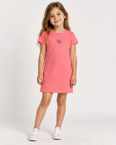 VESTIDO MC MALHA LISTRA LATERAL ELIAN ROSA CLARO