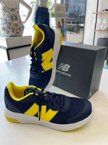 TENIS NB 578 JUVENIL MARINHO/AMARELO NEON