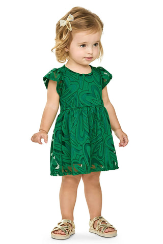 VESTIDO EM TULE DEVORE EST CORACOES VERDE BANDEIR