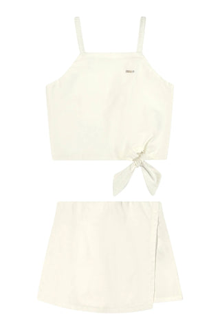 CONJ FEM REG E SHORTS SAIA TRICOLINE BRANCO