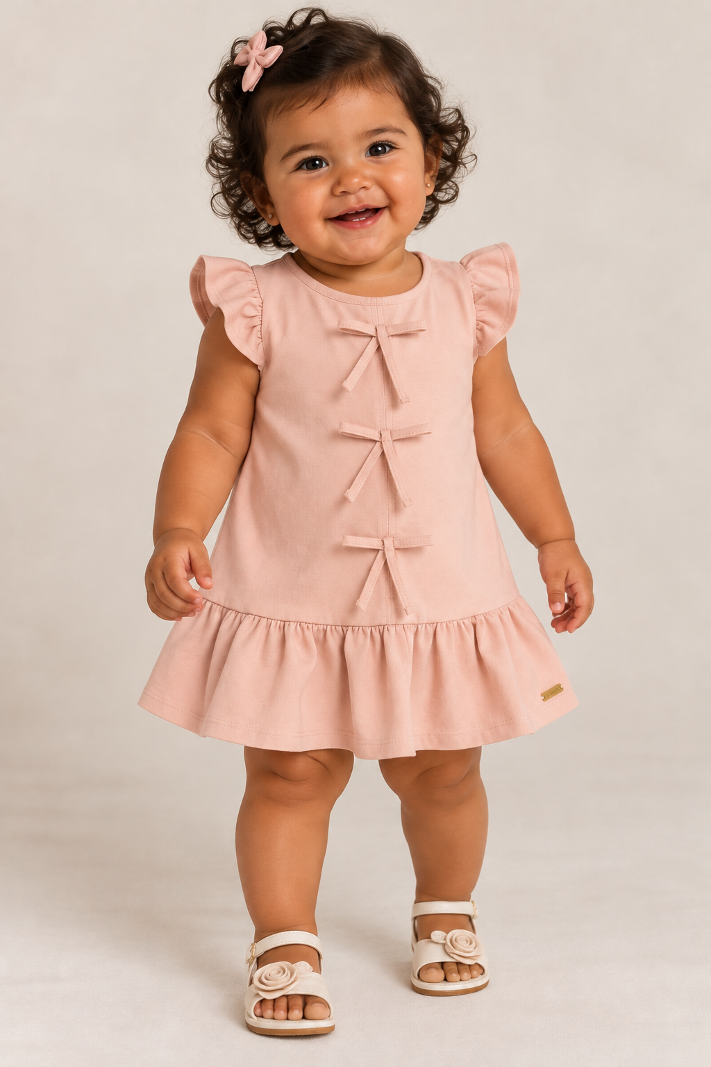 VESTIDO COTTON LEVE DET LACOS FRENTE ROSA CLARO