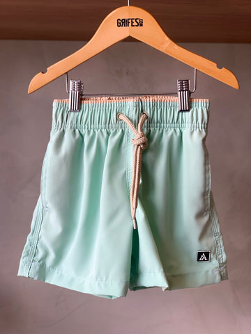 SHORT TACTEL MASC KIDS LISO VERDE AGUA/KHAKI