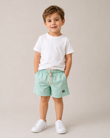 SHORT TACTEL MASC KIDS LISO VERDE AGUA/KHAKI