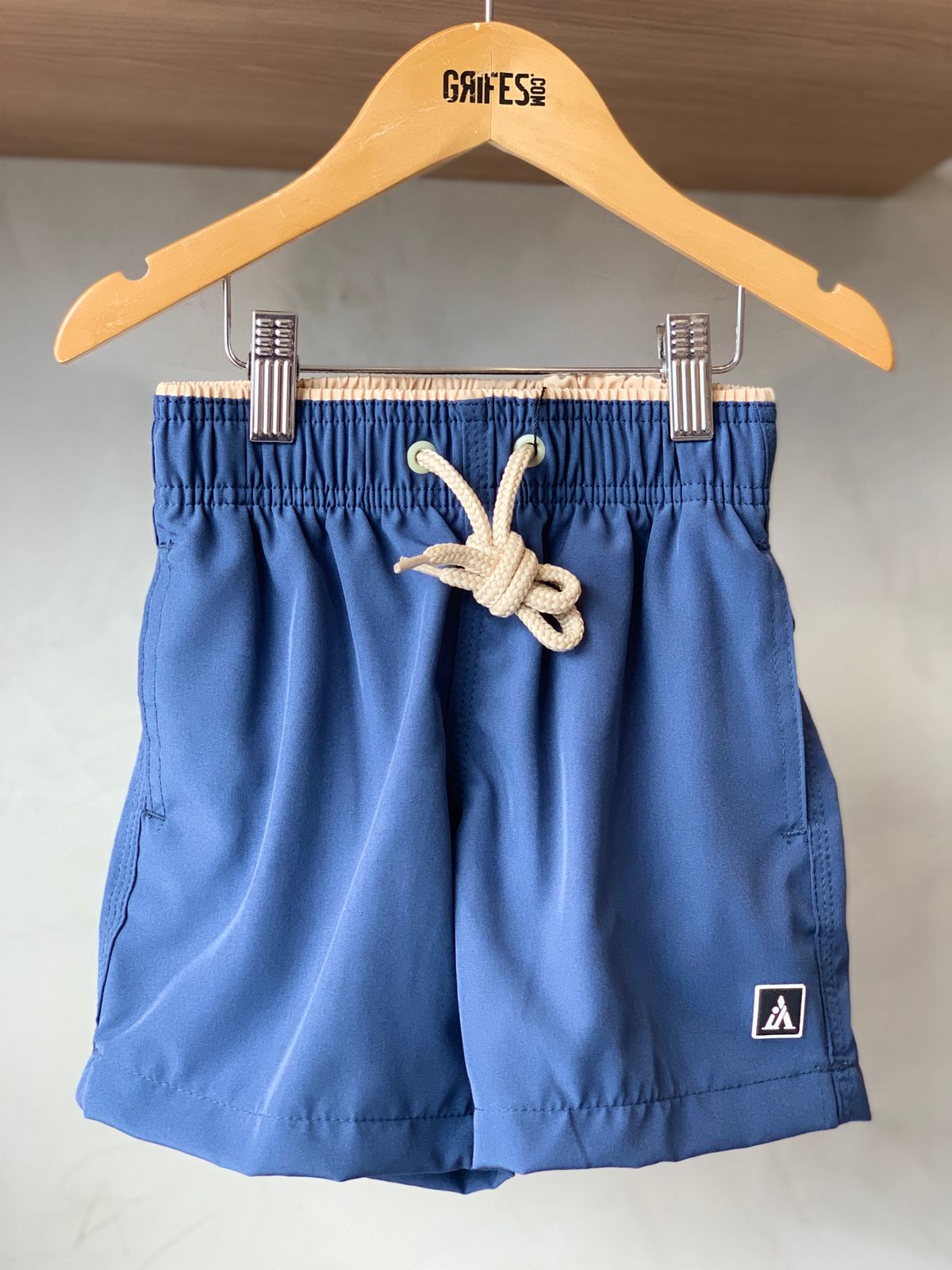 SHORT TACTEL MASC KIDS LISO AZUL ESCURO/KHAKI