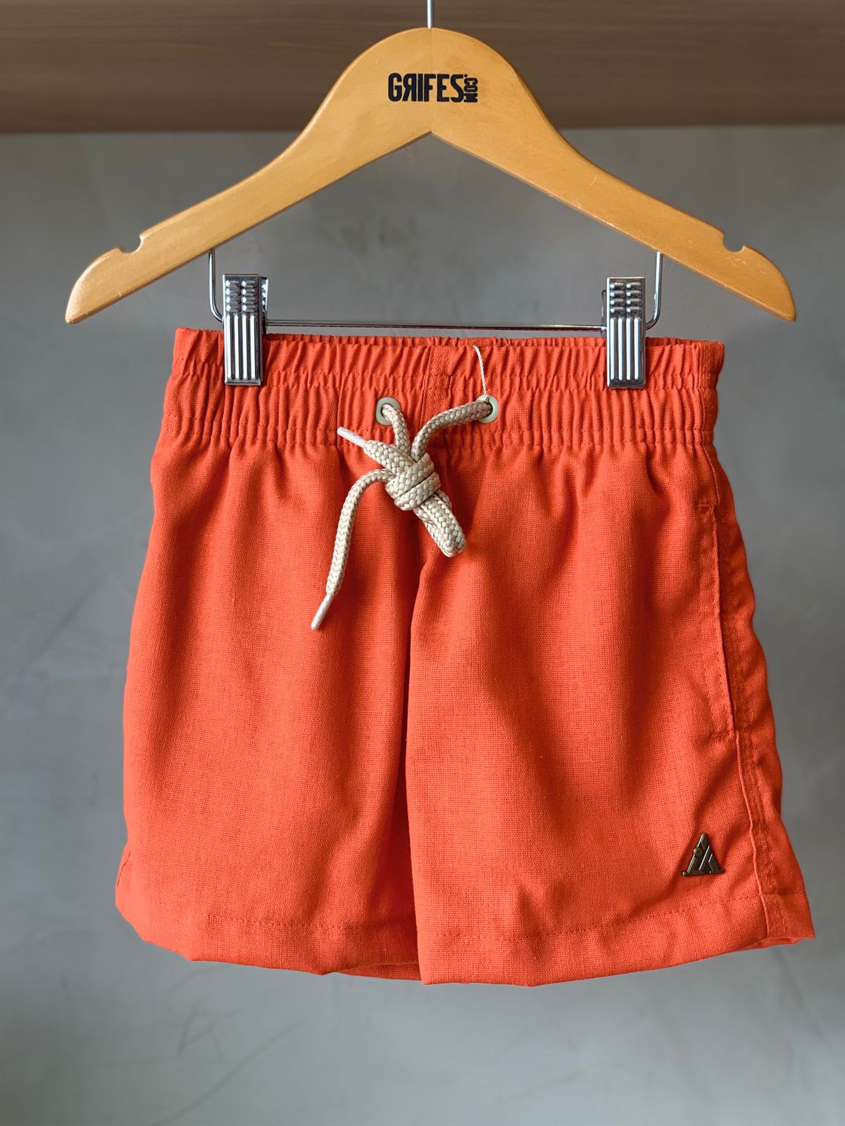 SHORT LINHO MASC KIDS LISO LARANJA QUEIMADO