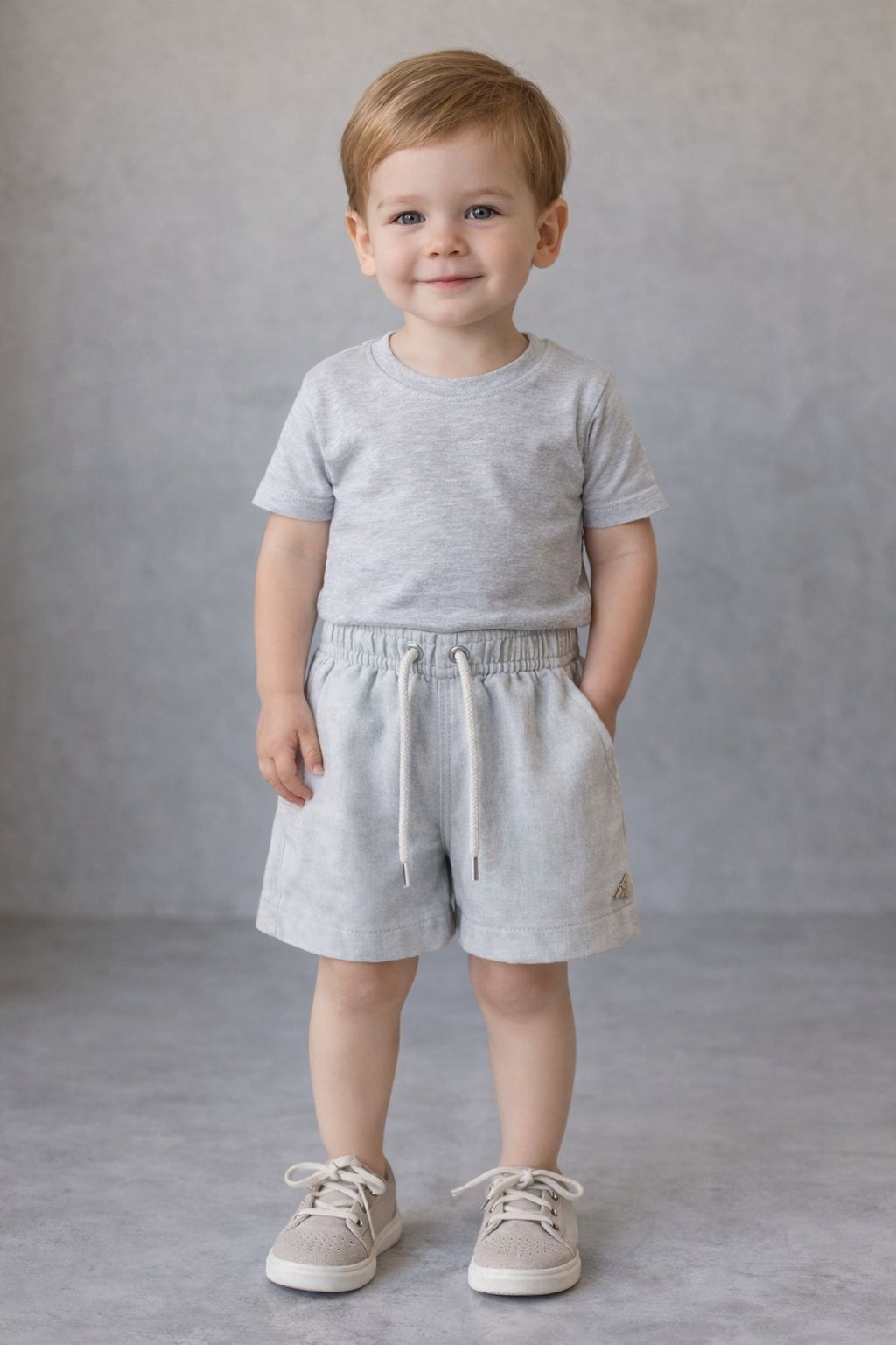 SHORT LINHO MASC KIDS LISO CINZA CLARO