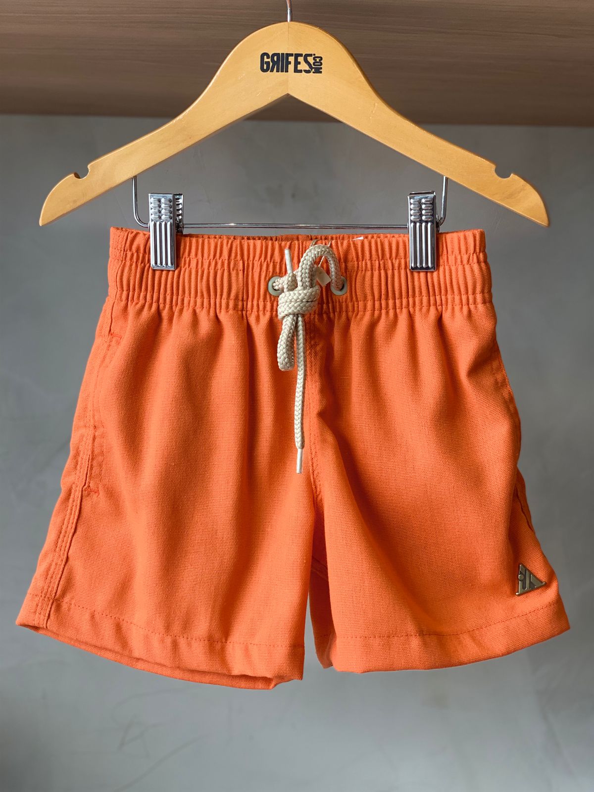 SHORT LINHO MASC KIDS LISO LARANJA