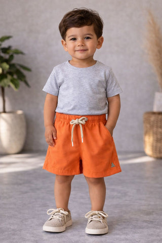 SHORT LINHO MASC KIDS LISO LARANJA