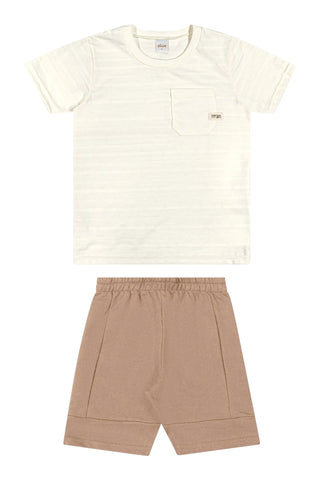 CONJ MAS CAM RAJ LIST BOLSO E BER MLT OFF WHITE/KAHKI