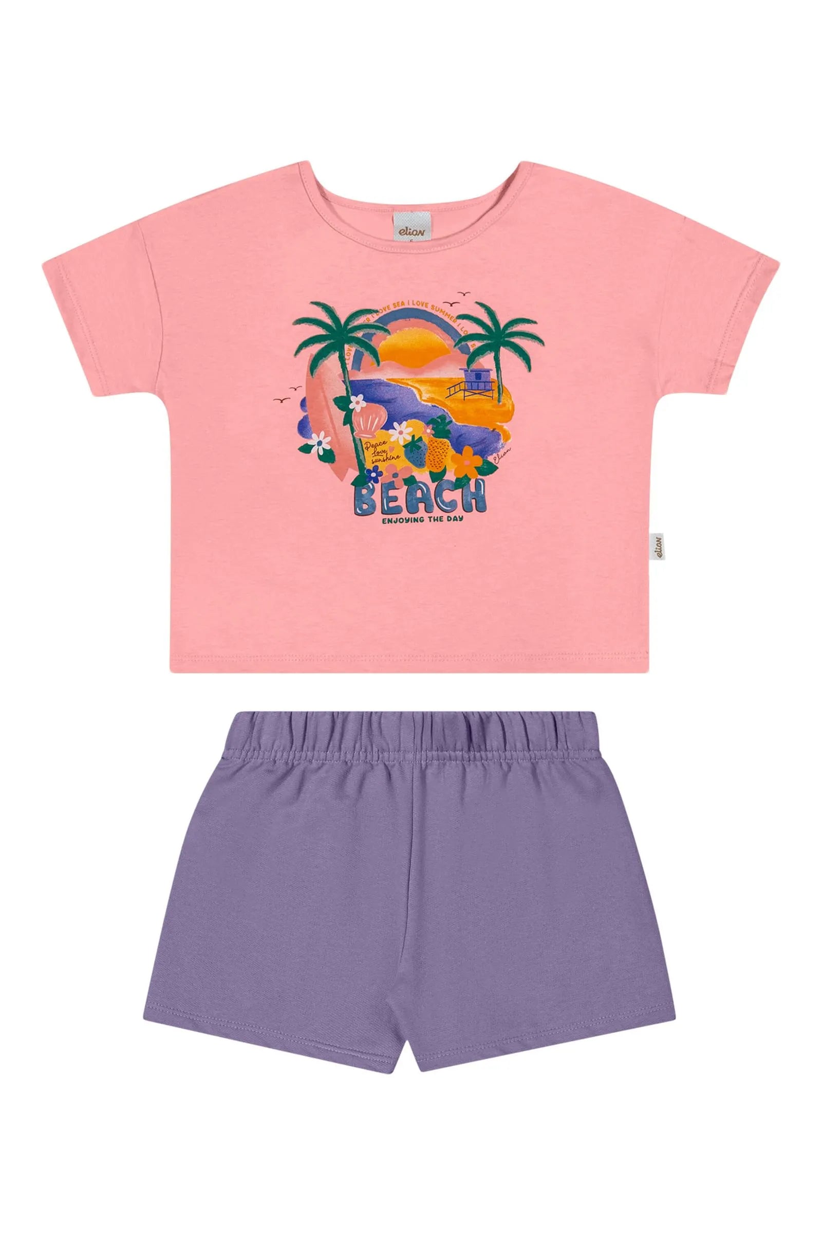 CONJ FEM BLEST BEACH E SHORT MLT ROSA/LILAS