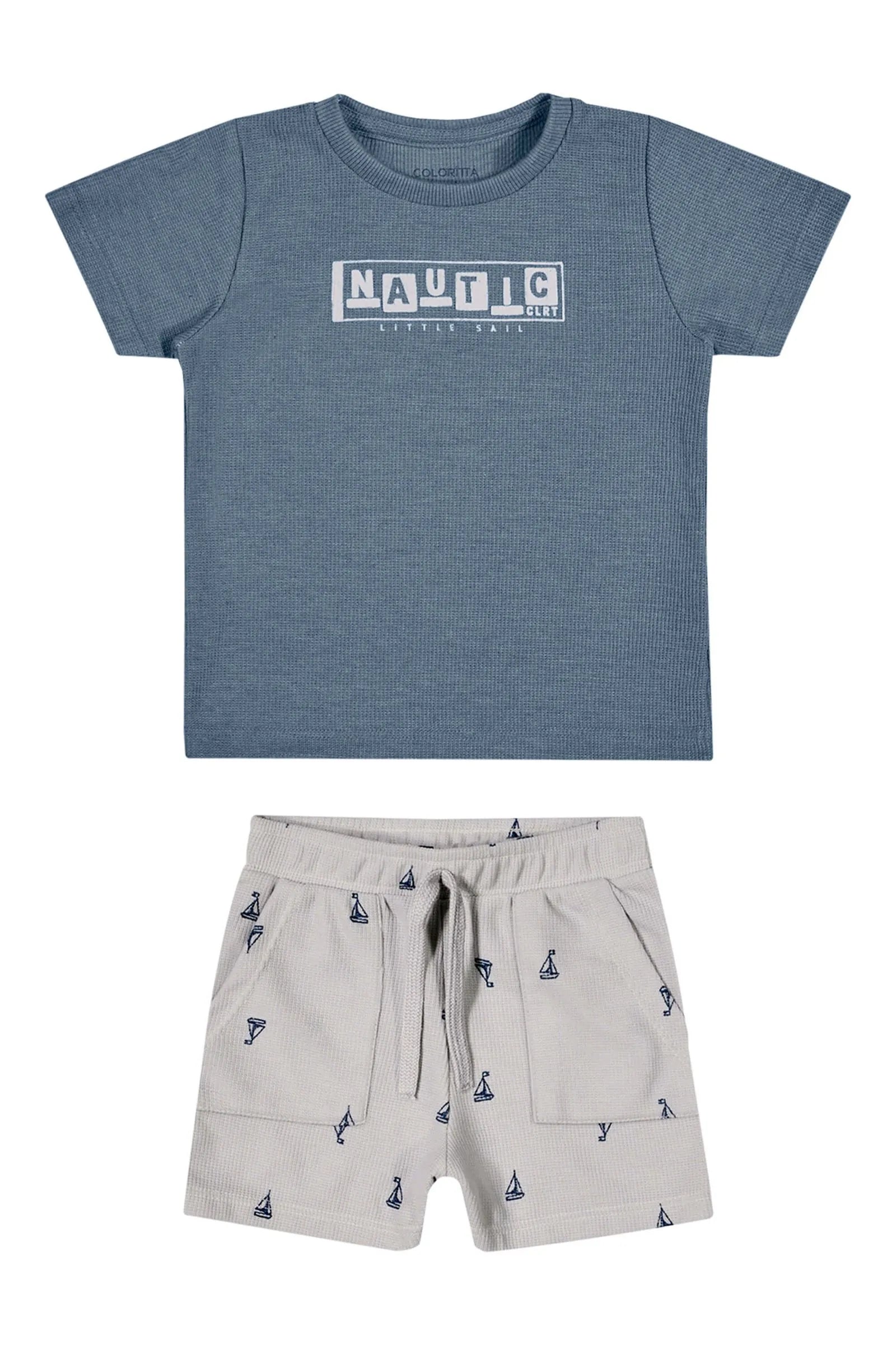 CONJ MAS CAM NAUTIC E BER TRICO MESCLADO AZUL