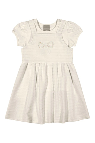 CONJ FEM BL E VESTIDO LINHO LIST BORD OFF WHITE