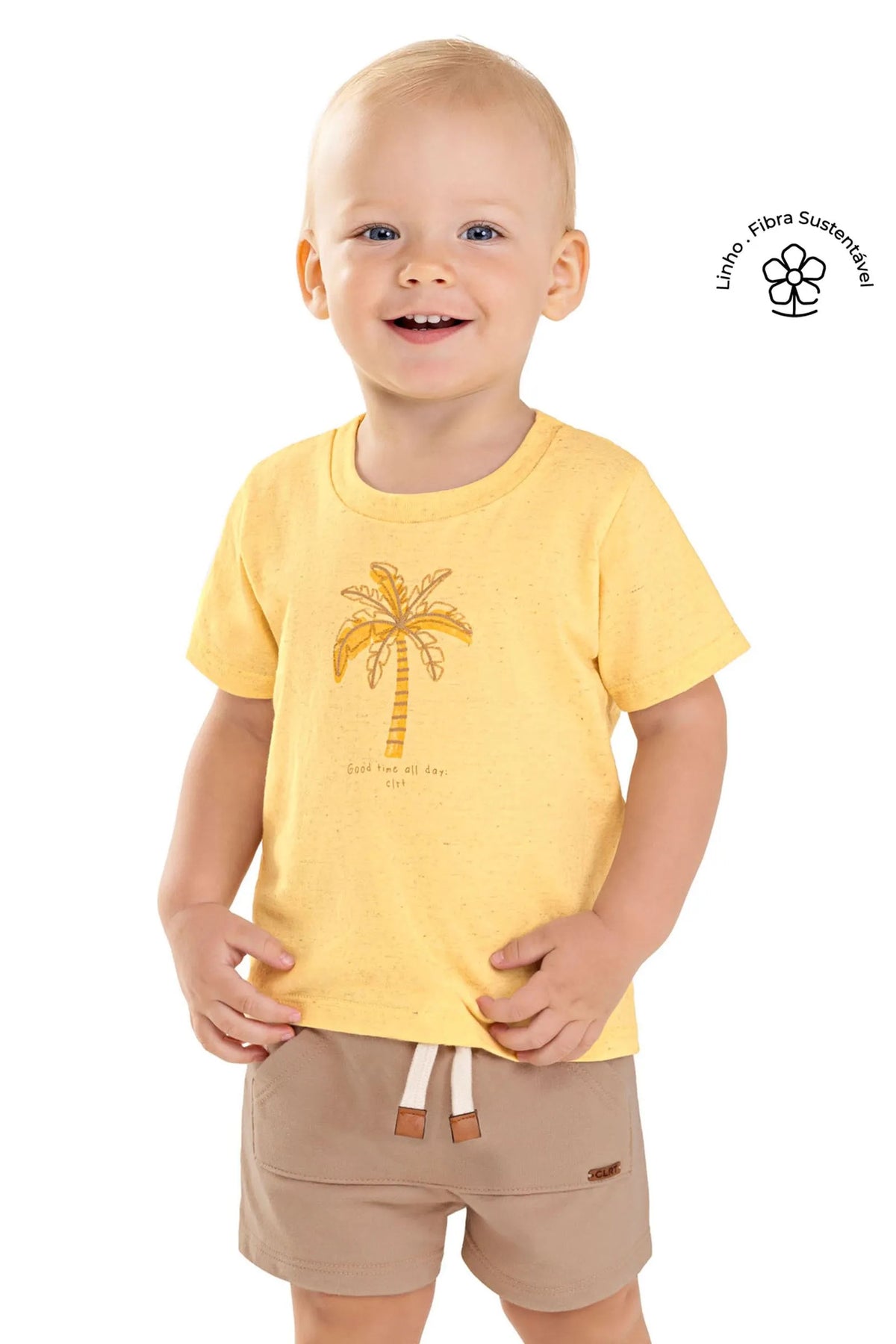 CONJ MAS CAM LINHO COQUEIRO E BERM MLT AMARELO