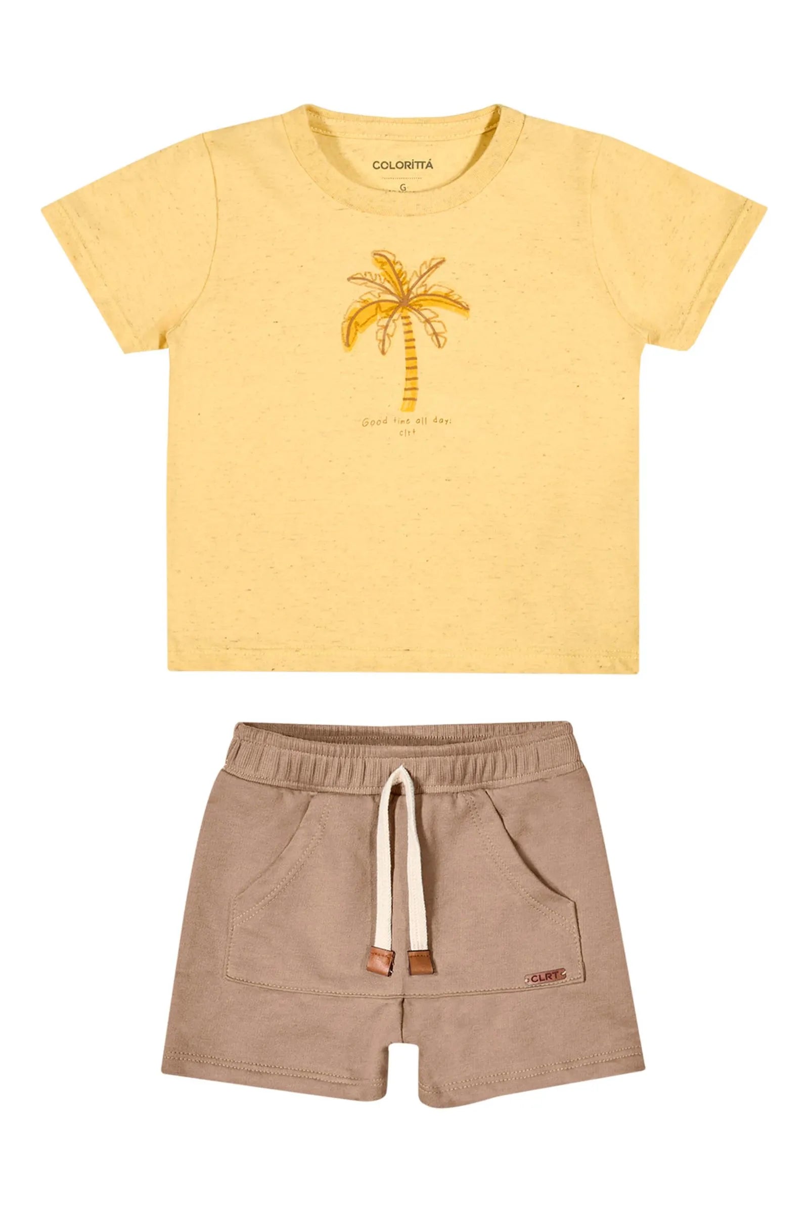 CONJ MAS CAM LINHO COQUEIRO E BERM MLT AMARELO